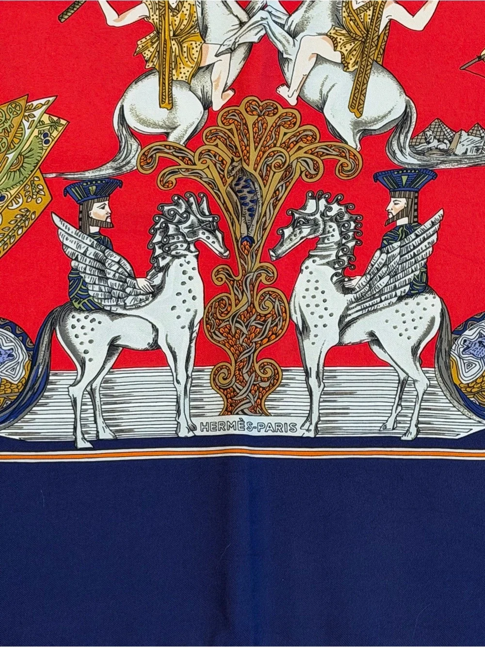 Vintage Hermes Carre 90 ‘Au Fil de la Soie’ Silk Scarf Designed By Annie Faivre